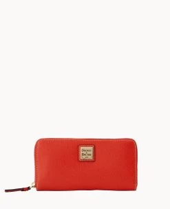 Saffiano Large Zip Around Smoke Grey -Online Sale Dooney & Bourke W4032G SIGESIGE