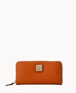 Saffiano Large Zip Around Smoke Grey -Online Sale Dooney & Bourke W4032G SINASINA