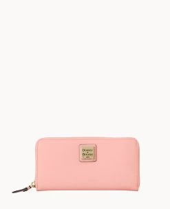 Saffiano Large Zip Around Smoke Grey -Online Sale Dooney & Bourke W4032G SIQLSIQL