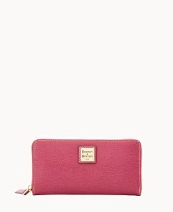 Saffiano Large Zip Around Smoke Grey -Online Sale Dooney & Bourke W4032G SIVISIVI