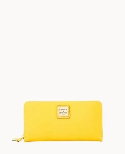 Saffiano Large Zip Around Smoke Grey -Online Sale Dooney & Bourke W4032G SIZJSIZJ