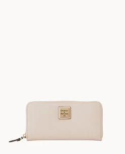 Saffiano Large Zip Around Smoke Grey -Online Sale Dooney & Bourke W4032G SIZLSIZL