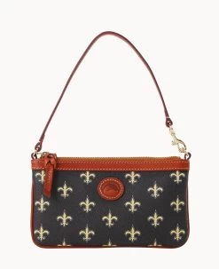 NFL Saints Large Slim Wristlet Saints 15 NFL Saints Large Slim Wristlet Saints -Online Sale Dooney & Bourke WL111G NJBLPATNSNTS 2