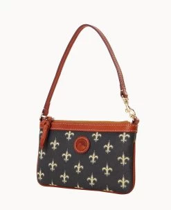 NFL Saints Large Slim Wristlet Saints 13 NFL Saints Large Slim Wristlet Saints -Online Sale Dooney & Bourke WL111G NJBLPATNSNTS ALT1 1